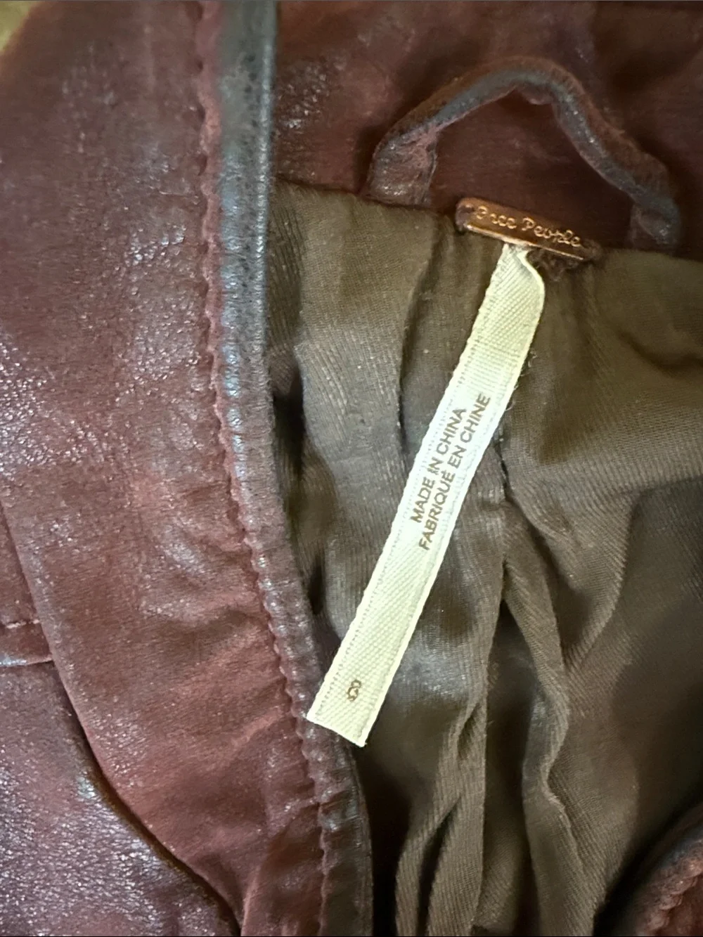 Free People • Mahogany Moto Jacket with Rib Trim and Zipper Detailing
